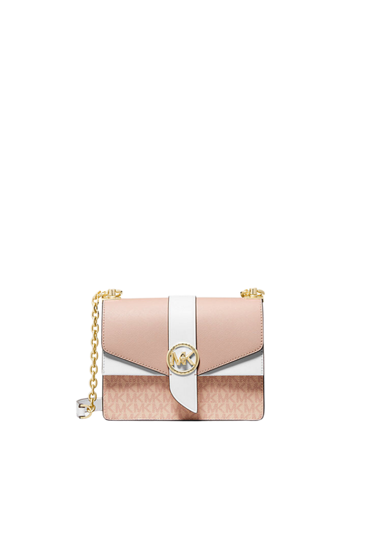 ( PREORDER ) Michael Kors Greenwich Small Color-Block Logo Shoulder Bag In Ballet Multi 32S1GGRC0B