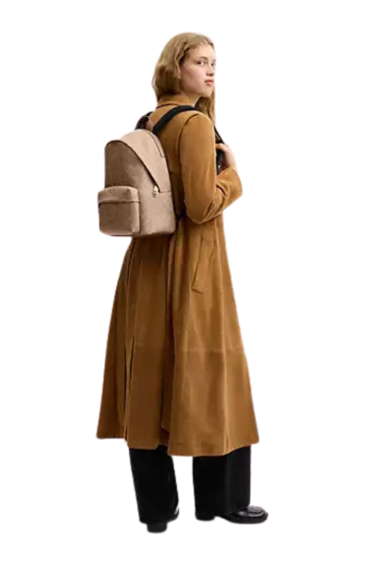 Coach Taylor Backpack In Signature Canvas In Tan Brown CDW76