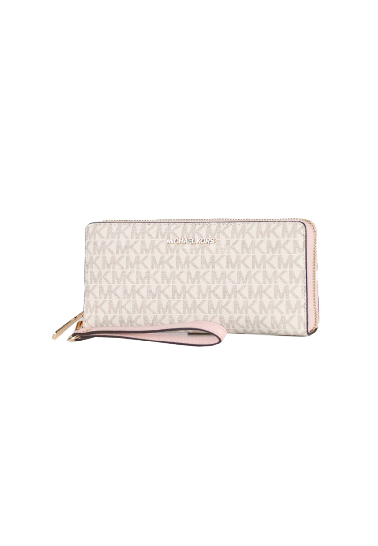 Michael Kors Women's Large Signature 35F8GTVT3B Jet Set Travel Continental Wallet In Powder Blush Multi