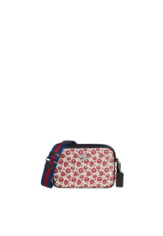 ( PREORDER ) Coach Jamie With Floral Print Camera Bag In Silver Chalk Black Multi CBM21