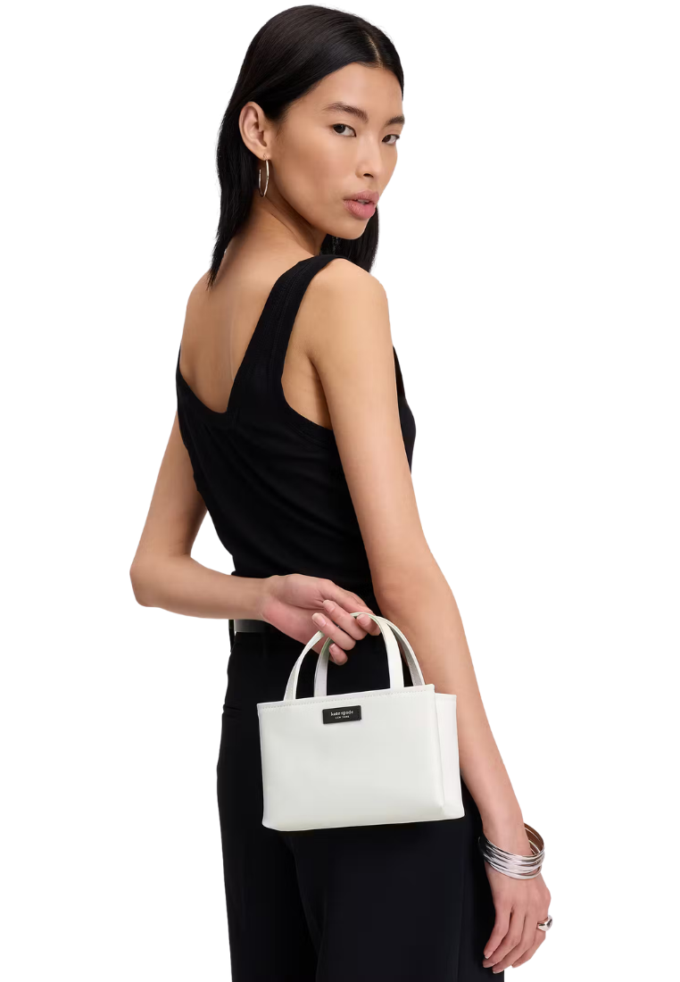 ( PREORDER ) Kate Spade Sam Icon Ksnyl Mini Tote Bag In White Dove KL193