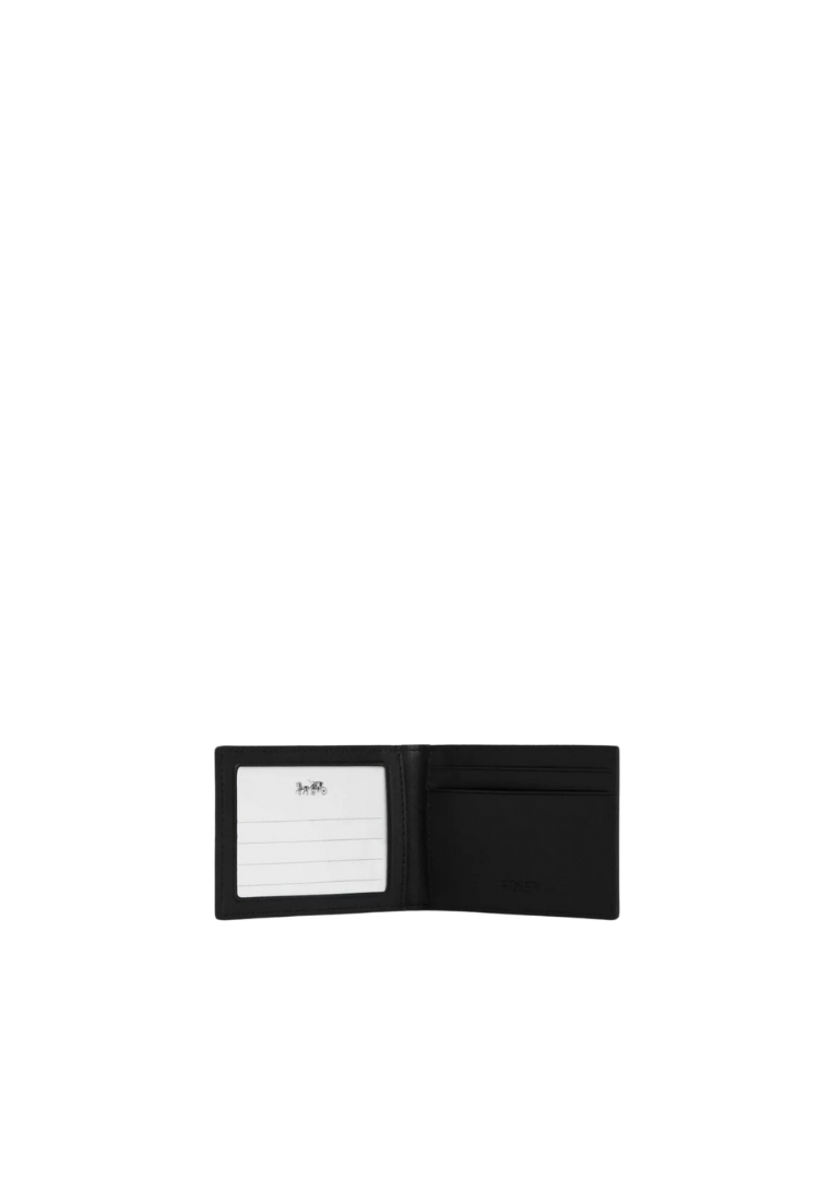 Coach Compact Billfold Wallet In Signature Canvas In Mahogany Black CM166