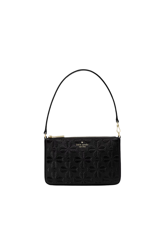 Kate Spade Spade Flower Embroidered Wallet Convertible In Black KL898