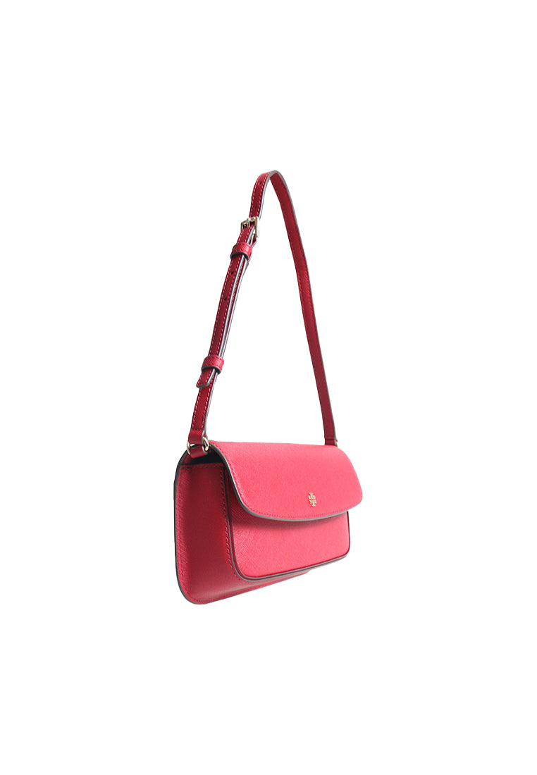 Tory Burch Emerson Flap Shoulder Bag In Bartlett Red 177035