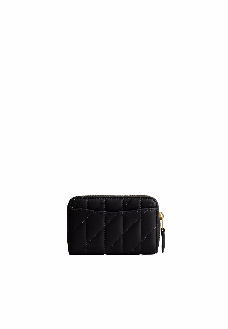 ( PREORDER ) Coach Essential Small Zip Around With Pillow Quilting Wallet In Brass Black CM505