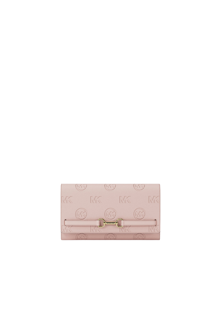 Michael Kors Carson Large Logo Debossed Wallet In Powder Blush 35R6G2ZC7V