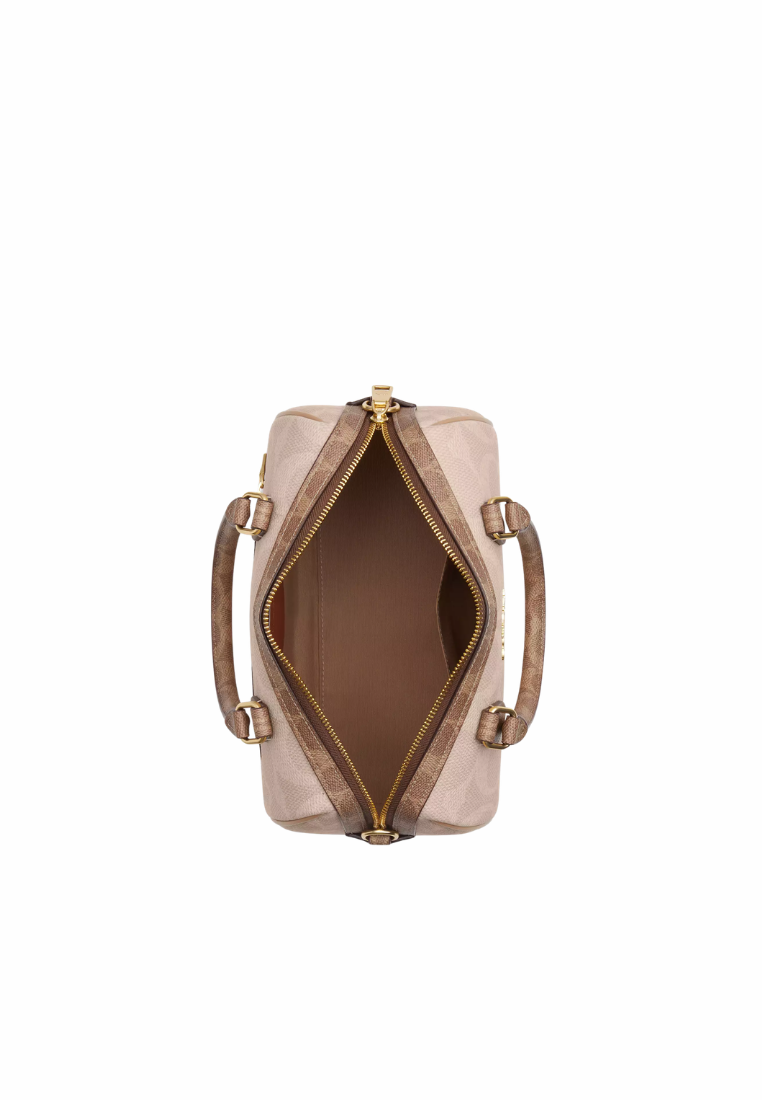 ( PREORDER ) Coach Rowan Satchel Bag In Blocked Signature Canvas Shoulder Bag In San Tan CY679