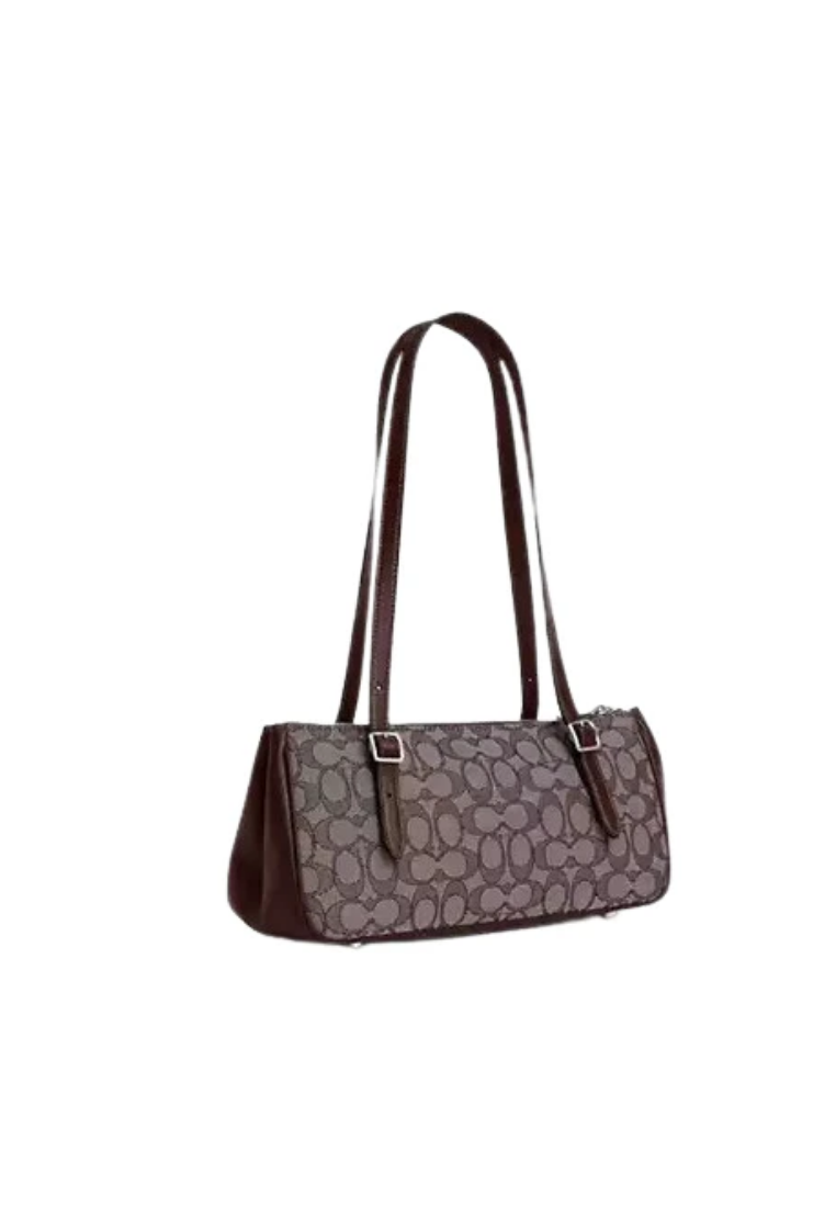( PREORDER ) Coach Asher In Signature Jacquard Shoulder Bag In Oak Maple CBJ03