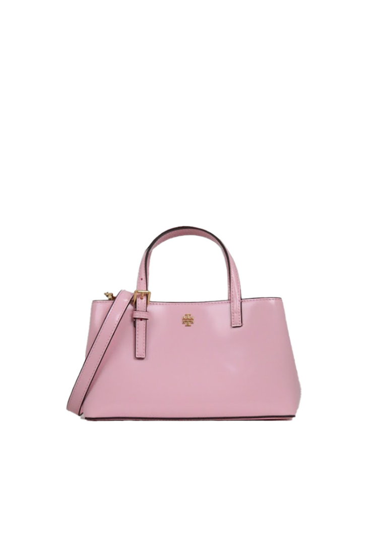 Tory Burch Emerson Patent Mini Tote Bag In Pink Plie 146399