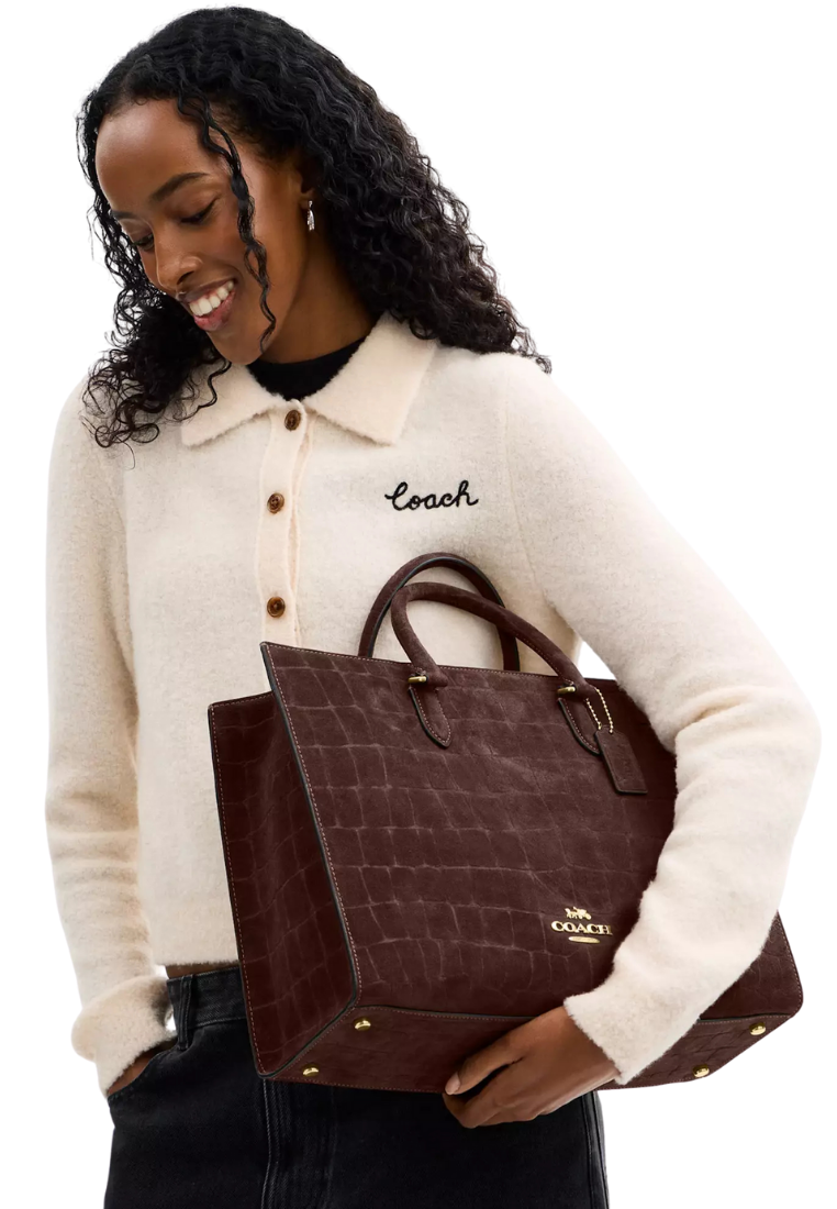 ( PREORDER ) Coach Maggie Tote Bag In Gold Mapple CCC72