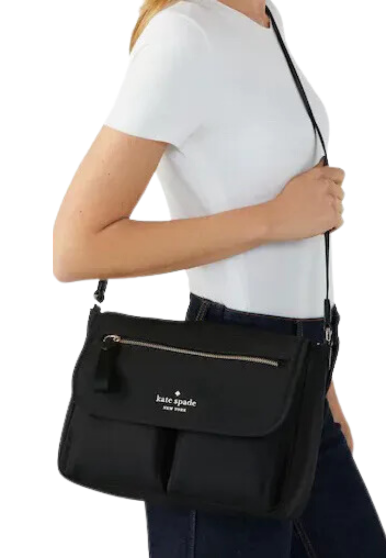 Kate Spade Chelsea Nylon Messenger Bag In Black KC523