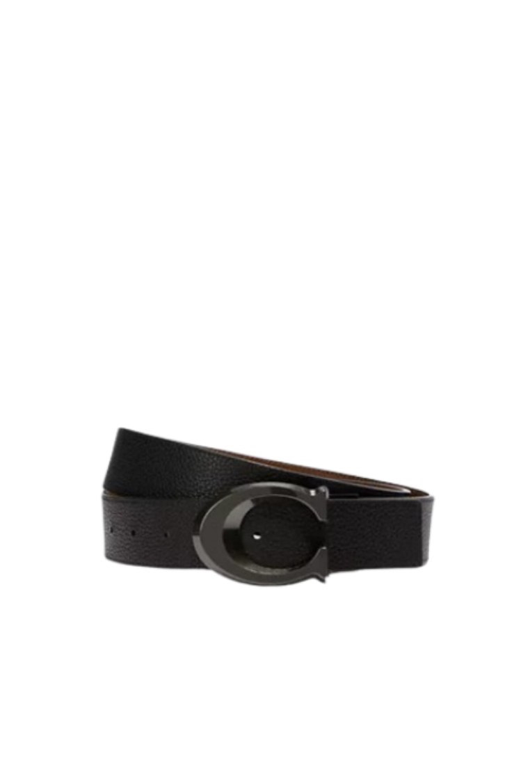 Coach Signature Buckle Cut To Size Reversible Belts In Gunmetal CQ013