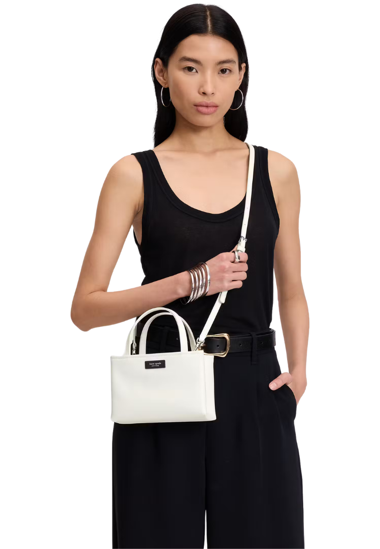 ( PREORDER ) Kate Spade Sam Icon Ksnyl Mini Tote Bag In White Dove KL193