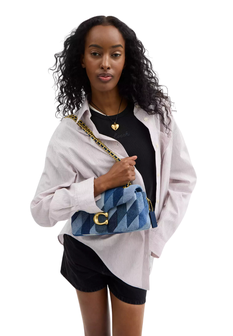 ( PREORDER ) Coach Tabby 26 With Patchwork Quilting Shoulder Bag In Brass Denim CAM91