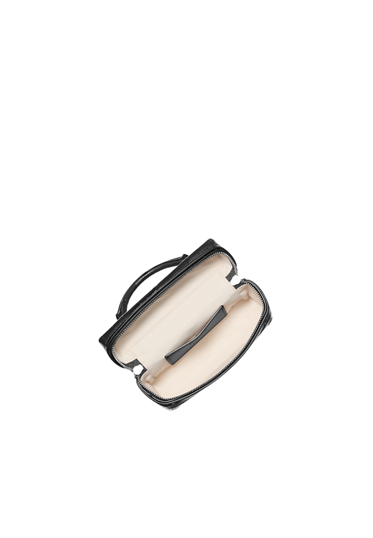 ( PREORDER ) Michael Kors Jana Extra-Small Crocodile Embossed Leather Crossbody Bag In Black 32F5SQ1C0E