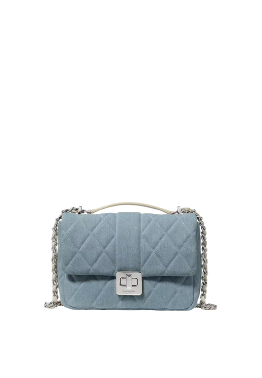 ( PREORDER ) Kate Spade Carey Quilted Denim Crossbody Bag In Blue Multicolor KN591