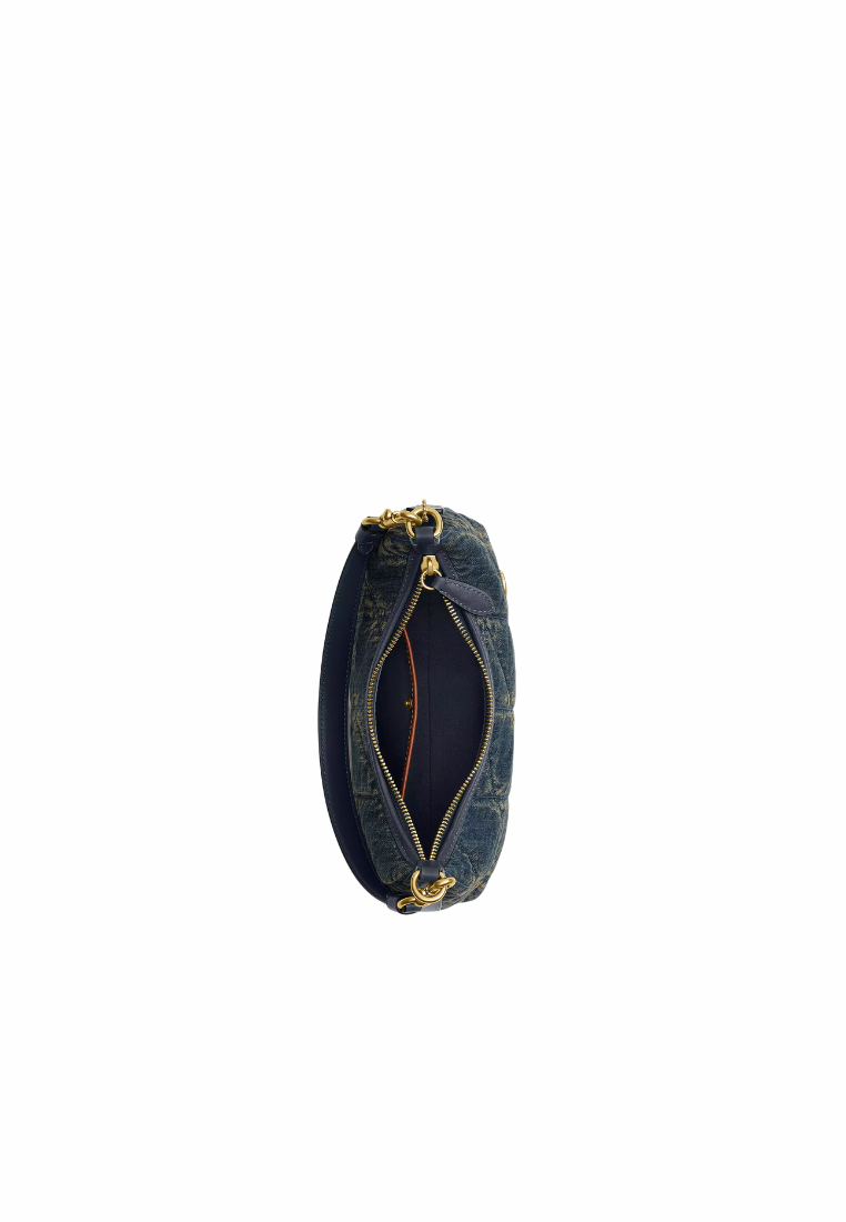 ( PREORDER ) Coach Juliet 25 In Regenerative Cotton Denim With Quilting Shoulder Bag In Dark Indigo CDZ67
