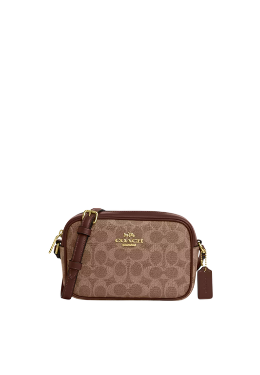 ( PREORDER ) Coach Mini Jamie In Signature Canvas Camera Bag In Tan Brown CY752