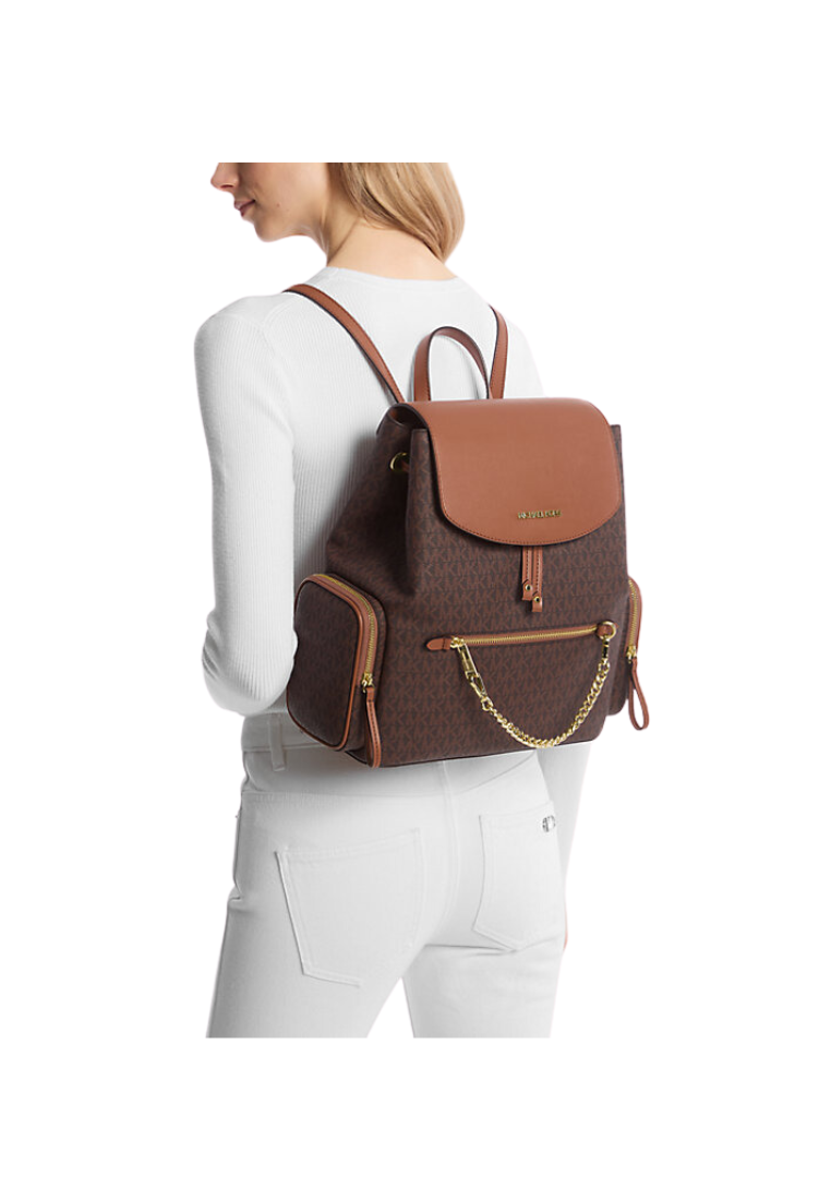 ( PREORDER ) Michael Kors Jet Set Large Logo Backpack In Brown 35T1GTTB3B