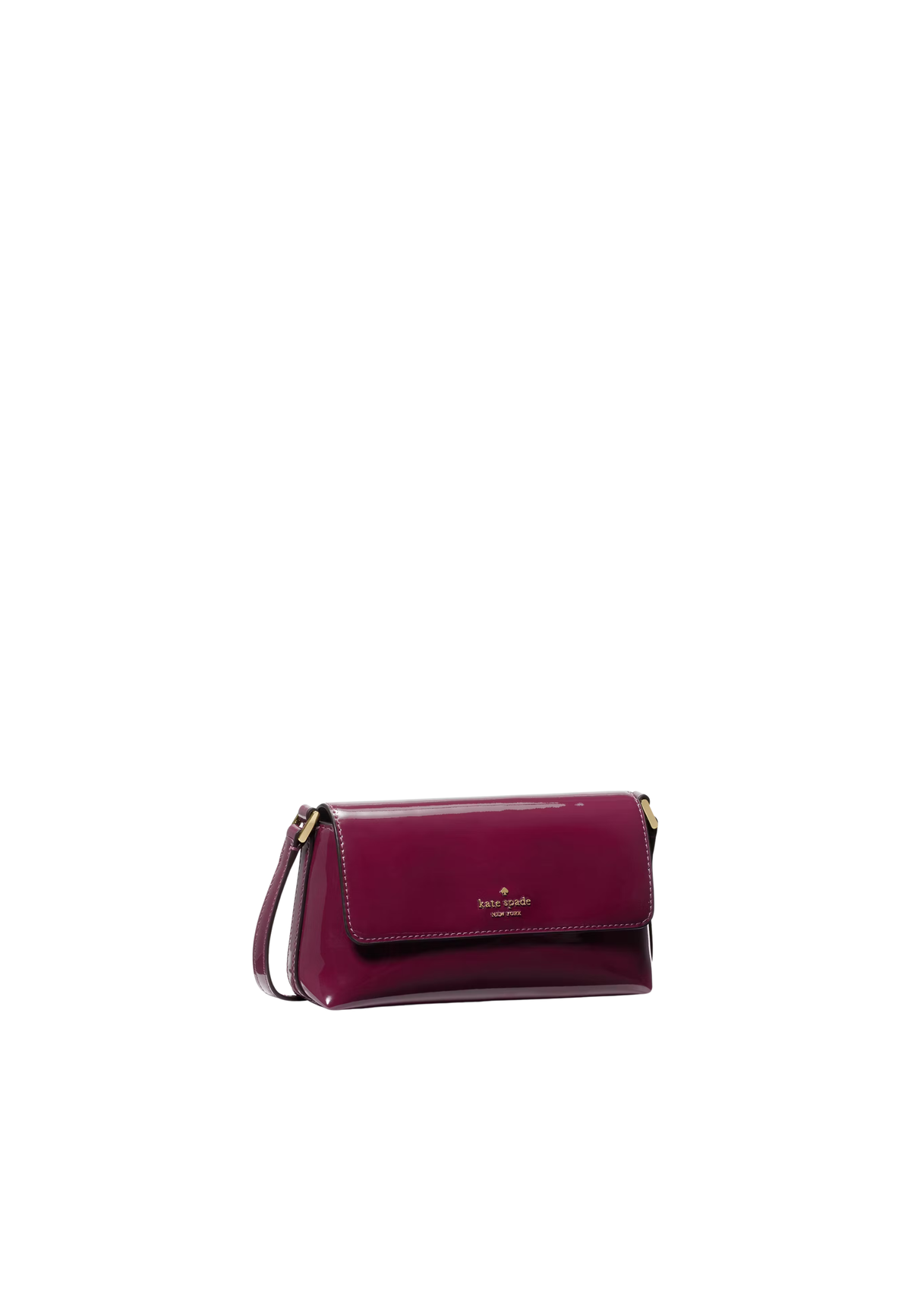 Kate Spade Gwen Textured Patent Crossbody Bag In Deep Cherry KP151