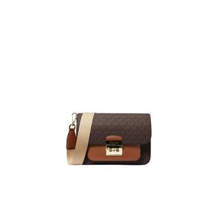 Michael Kors Signature Medium Sloan Editor 35T2GS9M2B Flap Messenger Crossbody Bag In Brown Acorn