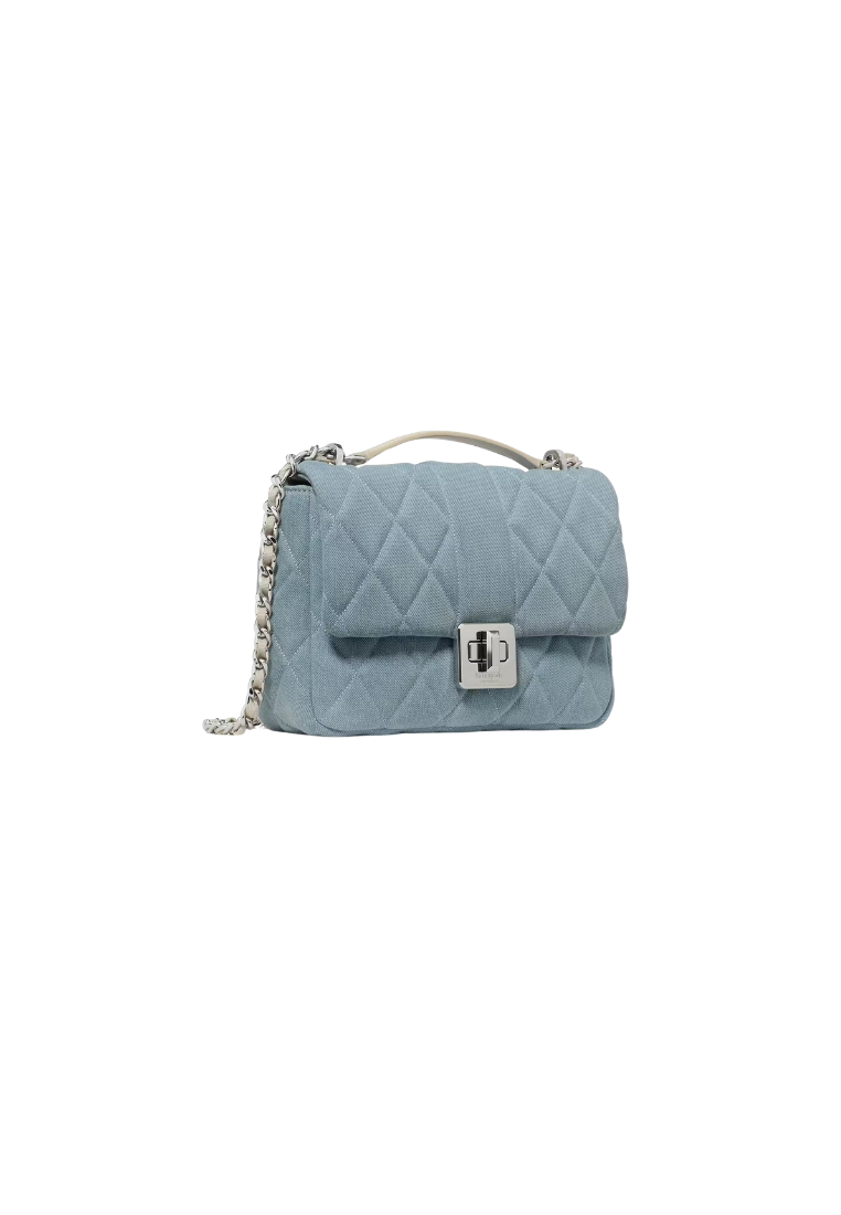 ( PREORDER ) Kate Spade Carey Quilted Denim Crossbody Bag In Blue Multicolor KN591