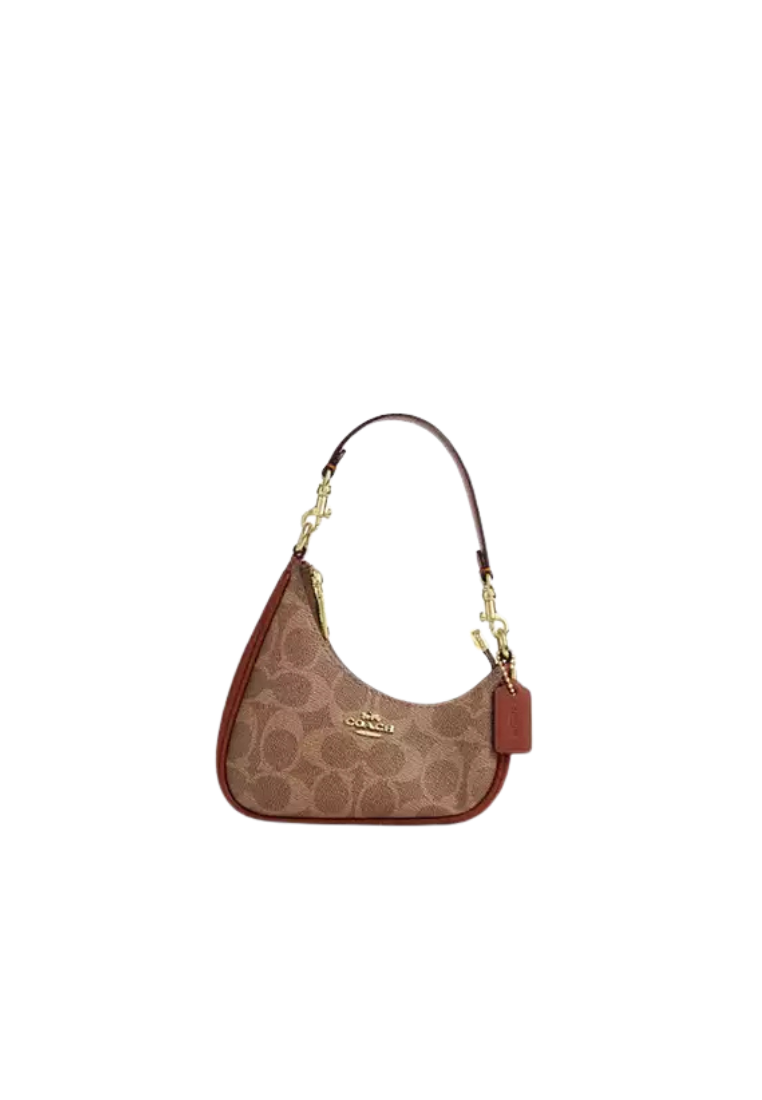 ( PREORDER ) Coach Mini Twisted Teri In Signature Canvas Charm In Tan Caramel CBL07