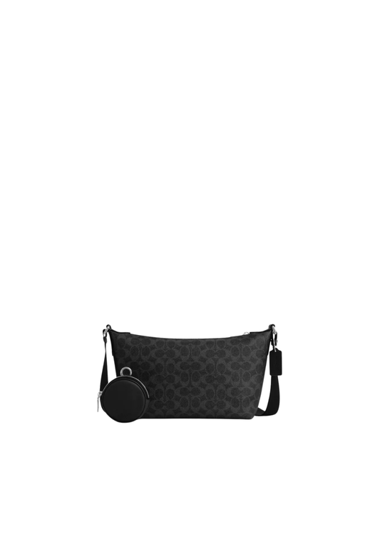 Coach Small Finn Crossbody Bag With Pouch In Signature Canvas In Black Signature CCG21