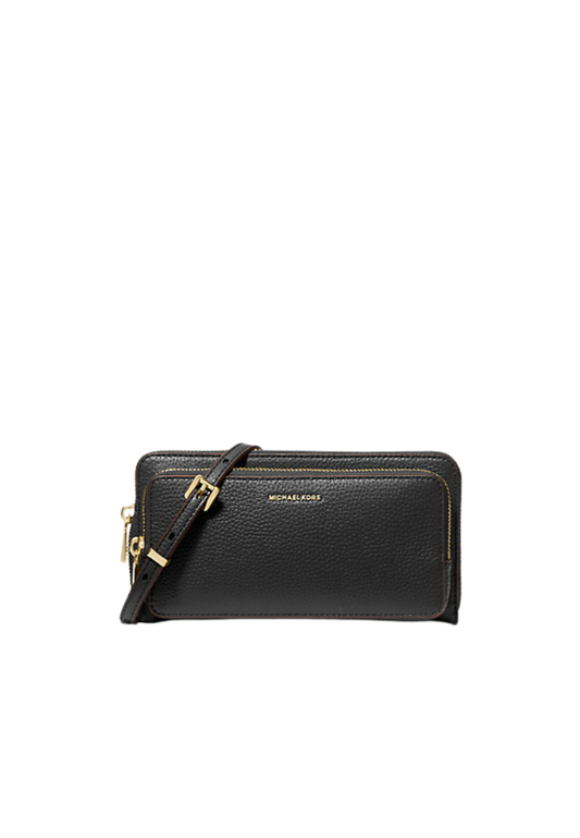 ( PREORDER ) Michael Kors Jet Set Large Pebbled Leather Convertible Crossbody Bag In Black 32F5GJ6C7L