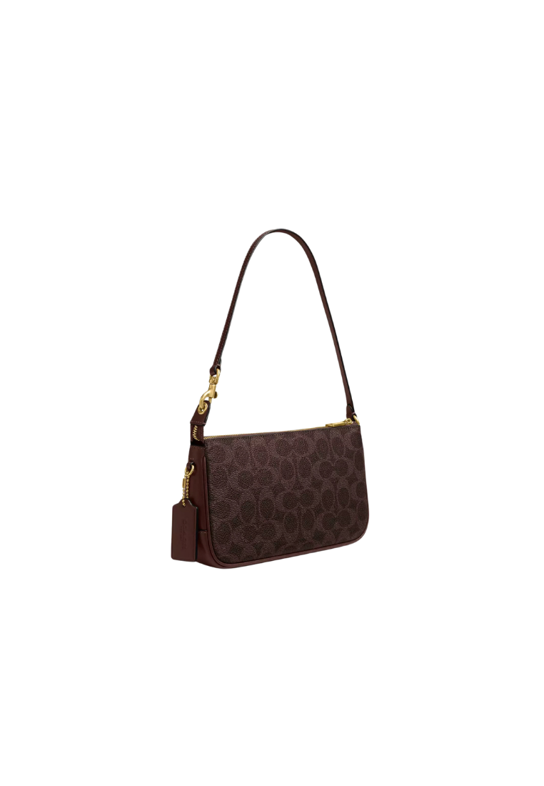 ( PREORDER ) Coach Plaza In Signature Canvas Shoulder Bag In Brass Maple CCC42