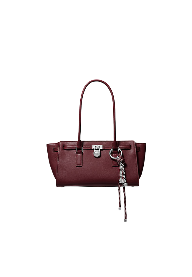 ( PREORDER ) Michael Kors Hamilton Moderne Small Leather Satchel Bag In Oxblood 30F5SNXT0L