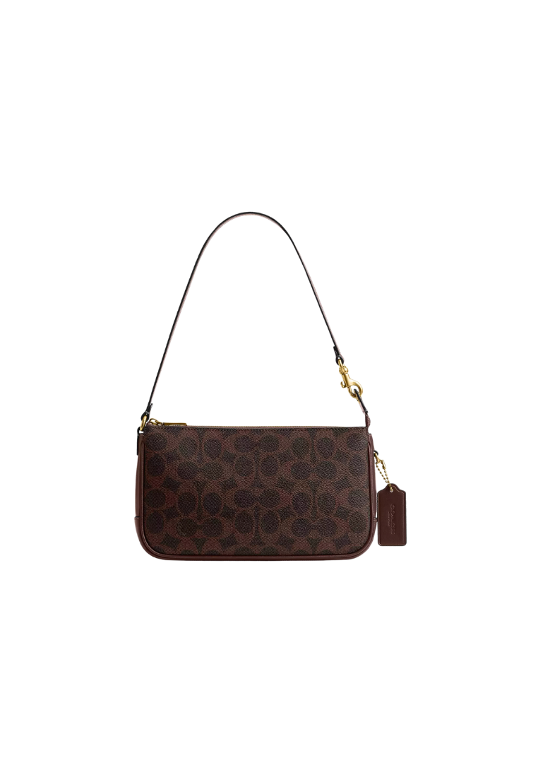 ( PREORDER ) Coach Plaza In Signature Canvas Shoulder Bag In Brass Maple CCC42