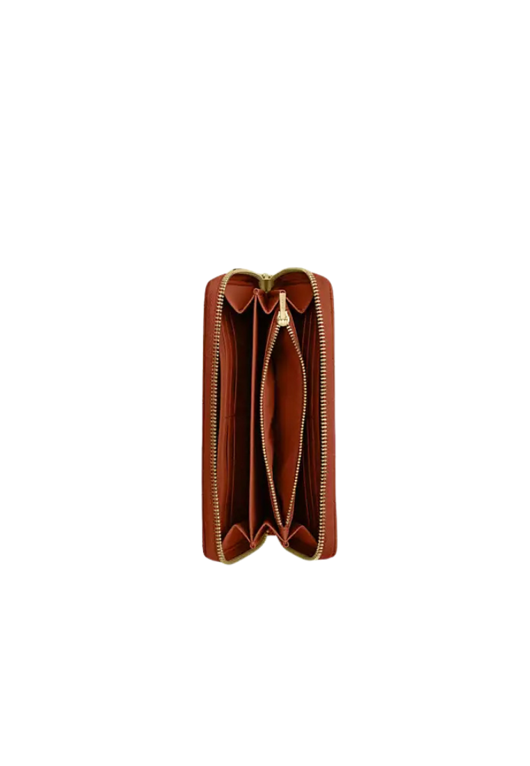 Coach Long Zip Around Wallet With Quilting In Cinnamon CEL63