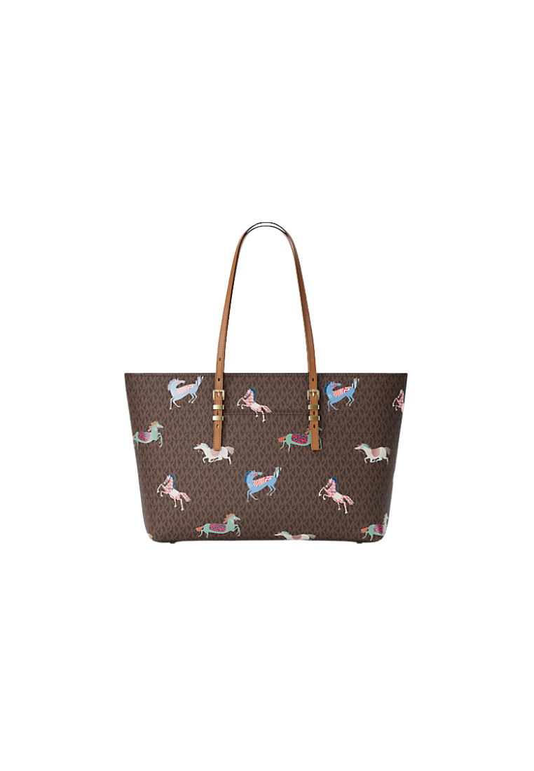 ( PREORDER ) Michael Kors Quinn Large Signature Logo Tote Bag In Brown Acorn 30R6GQNT9B