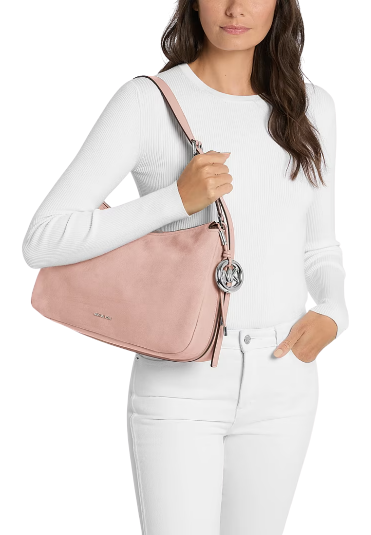 ( PREORDER ) Michael Kors Nolita Medium Nubuck Shoulder Bag In Smokey Rose 30F5SY5M2L