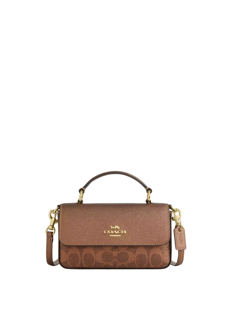 ( PREORDER ) Coach Mini Josie In Signature Canvas Top Handle In Brown Copper CCK68