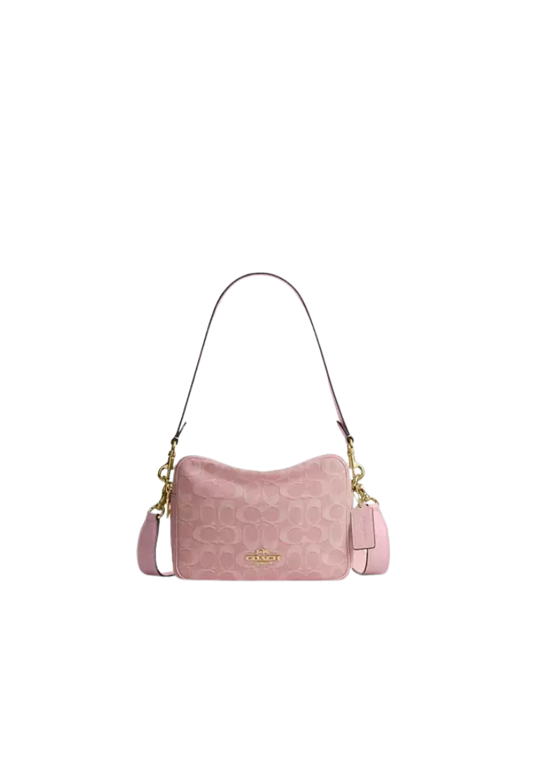 Coach Carey Crossbody Bag In Signature Denim In Light Pink CER69