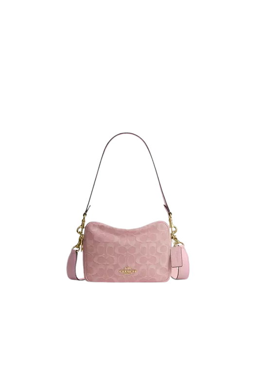 Coach Carey Crossbody Bag In Signature Denim In Light Pink CER69