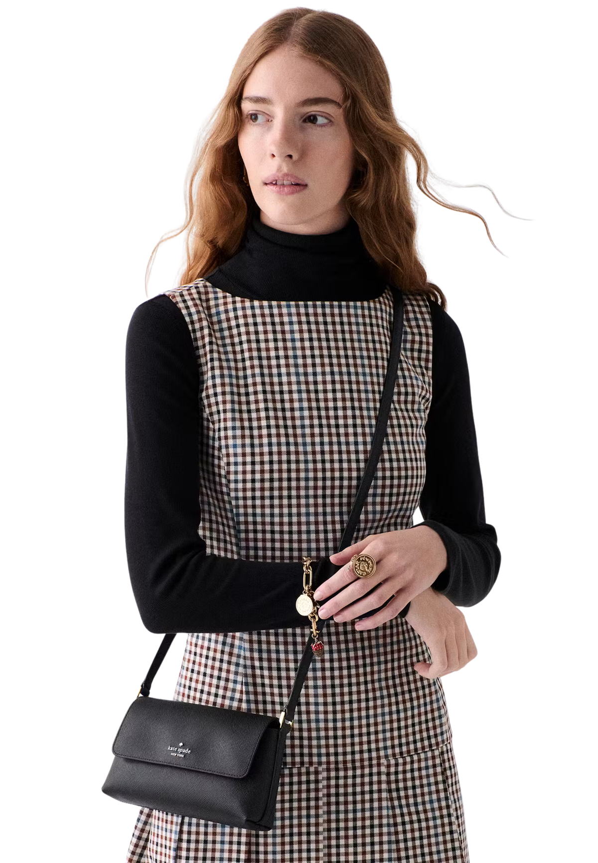 Kate Spade Gwen Textured Patent Crossbody Bag In Black KP150