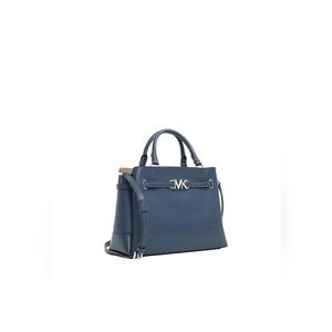 Michael Kors Reed Large Leather Satchel Bag In Navy 35S3S6RS3T