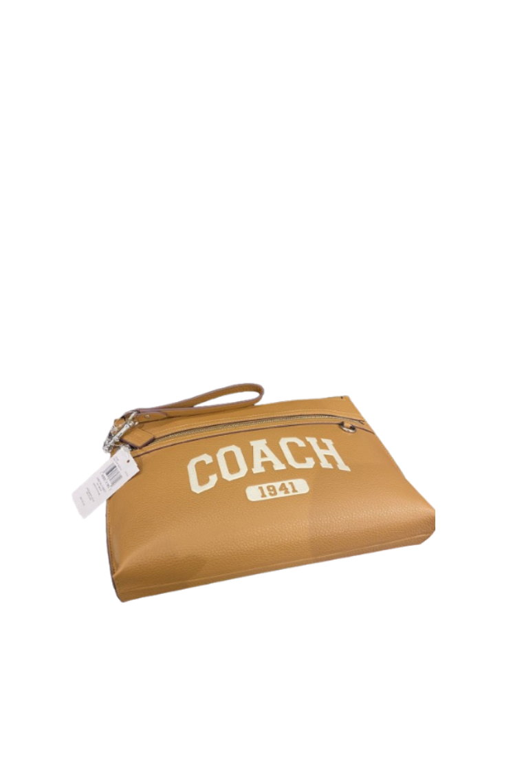 Coach Carry All Pouch Bag With Varsity In Light Sadle CR355
