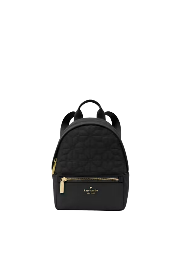 ( PREORDER ) Kate Spade Spade Flower Quilted Fabric Backpack In Black KK158