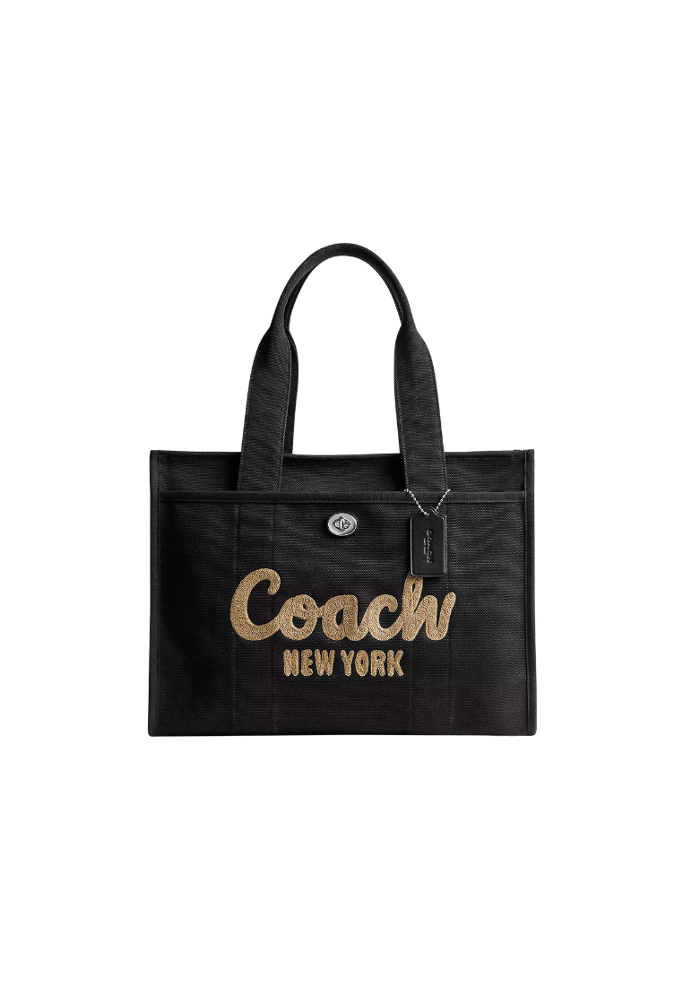 ( PREORDER ) Coach Cargo 42 Tote Bag In Silver Black CP163