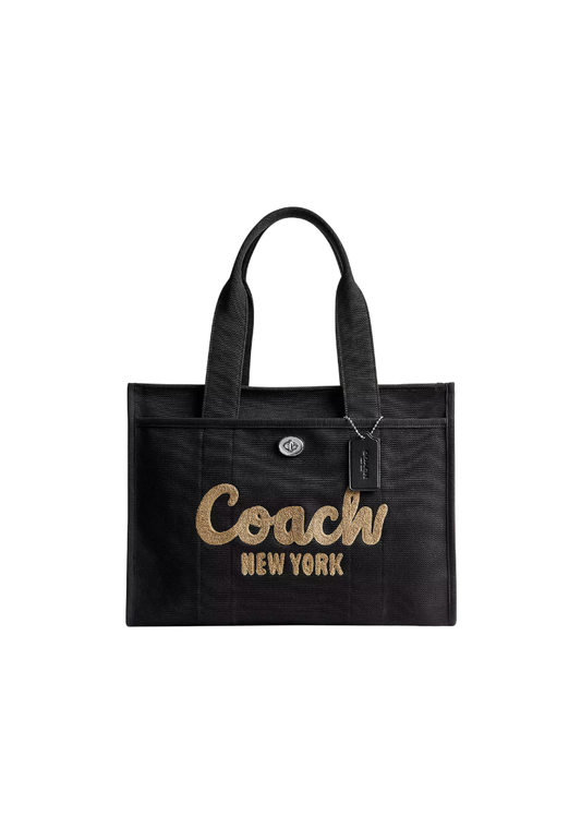 ( PREORDER ) Coach Cargo 42 Tote Bag In Silver Black CP163