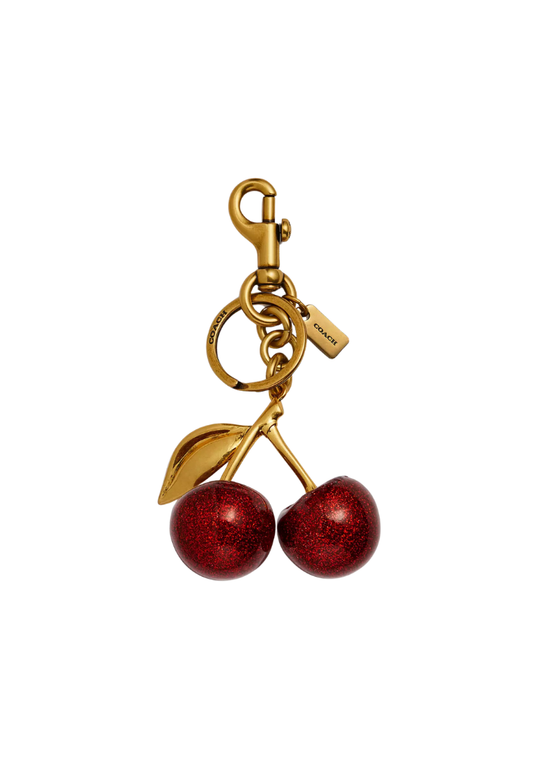 ( PREORDER ) Coach Cherry Bag Charm In Brass Red Apple 77840