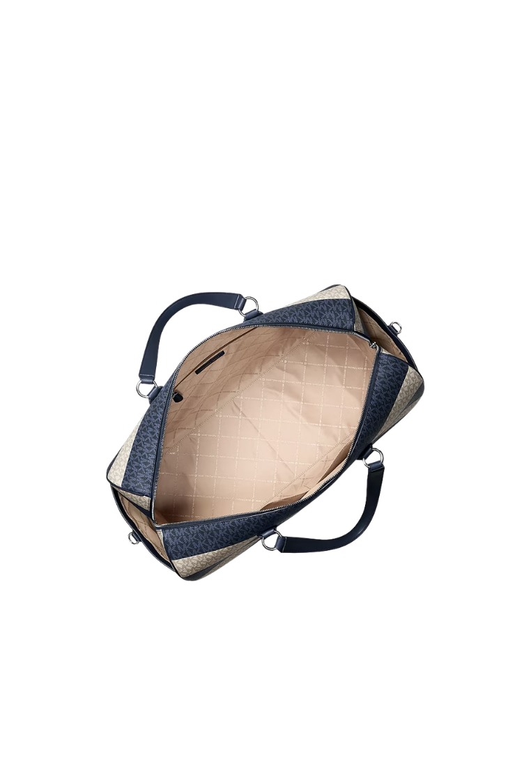 ( PREORDER ) Michael Kors Grayson Extra-Large Striped Signature Logo Weekender Bag In Navy 35S6SGYU4U