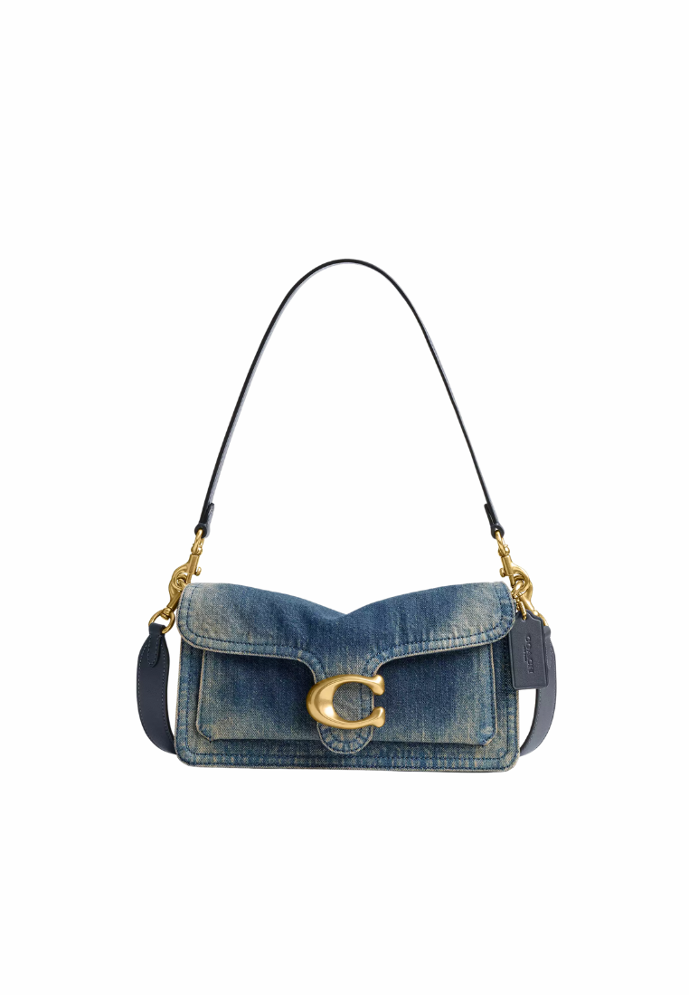 ( PREORDER ) Coach Tabby 26 In Regenarative Cotton Denim Shoulder Bag In Dark Indigo CCX32