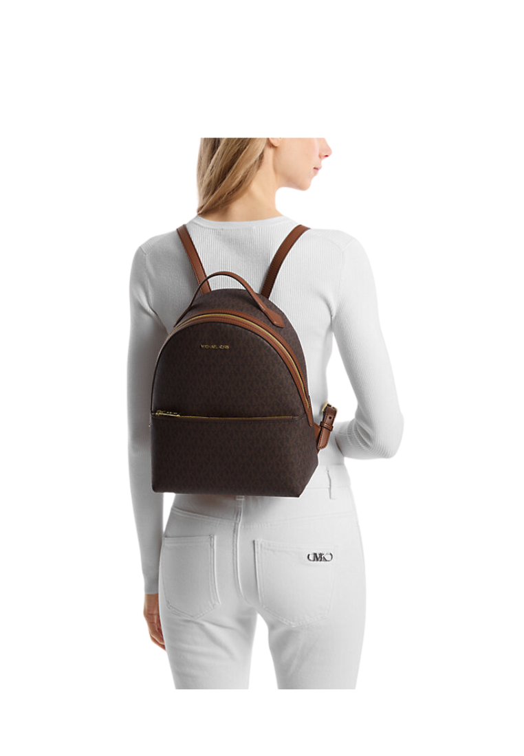 ( PREORDER ) Michael Kors Sheila Medium Logo Backpack In Brown 35F3G6HB6B