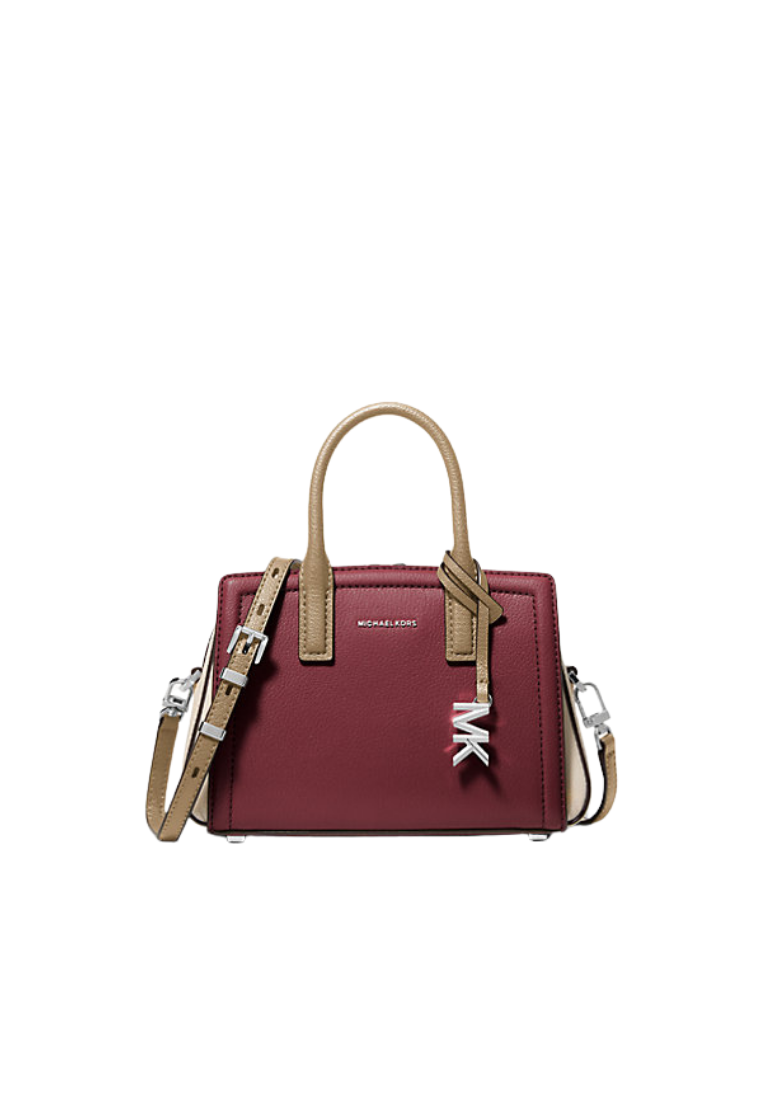 ( PREORDER ) Michael Kors Laila Extra-Small Color-Block Leather Crossbody Bag In Oxblood Multi 32F5S9IC0T