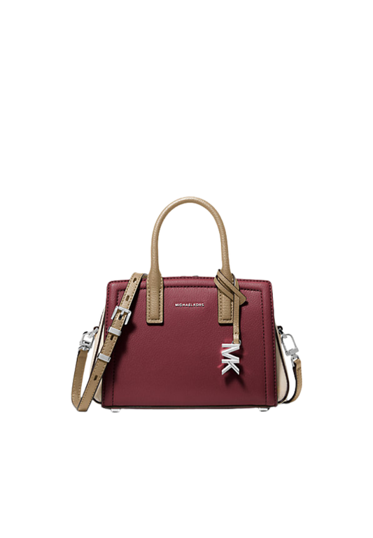 ( PREORDER ) Michael Kors Laila Extra-Small Color-Block Leather Crossbody Bag In Oxblood Multi 32F5S9IC0T